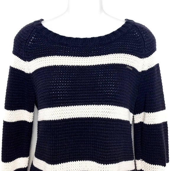 Volcom Striped Knit Sweater Black/White Sz S/P/10 - Picture 2 of 6